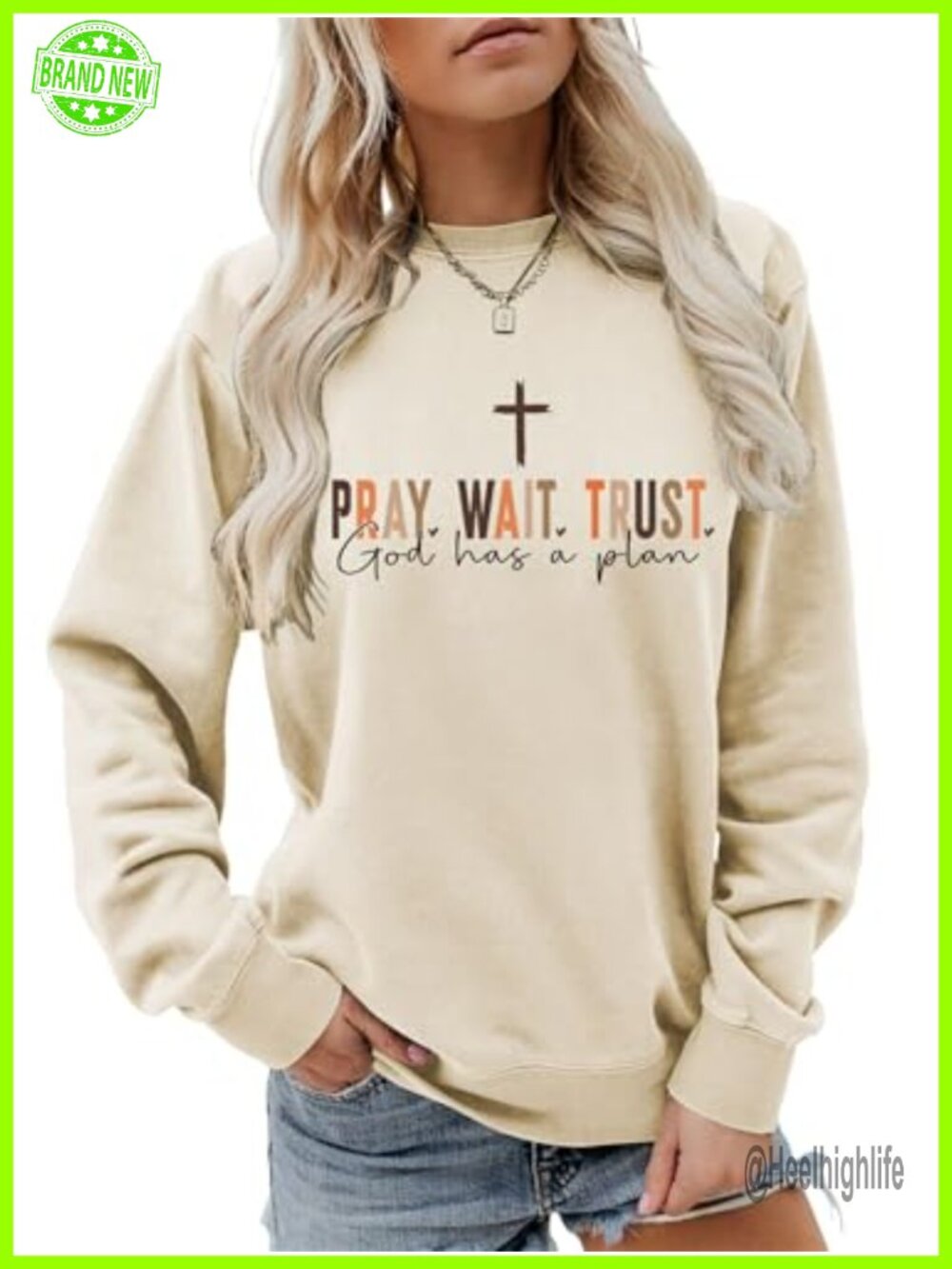Christian Sweatshirt Prayer Graphic Crewneck Pullover